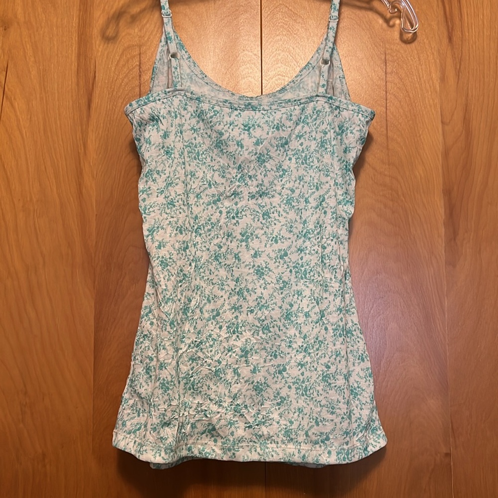 Maurices Teal Floral Lace Cami Size Medium Adjustable Strap - Picture 3 of 5